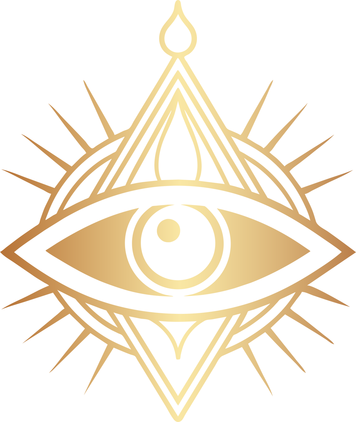 Golden third eye symbol